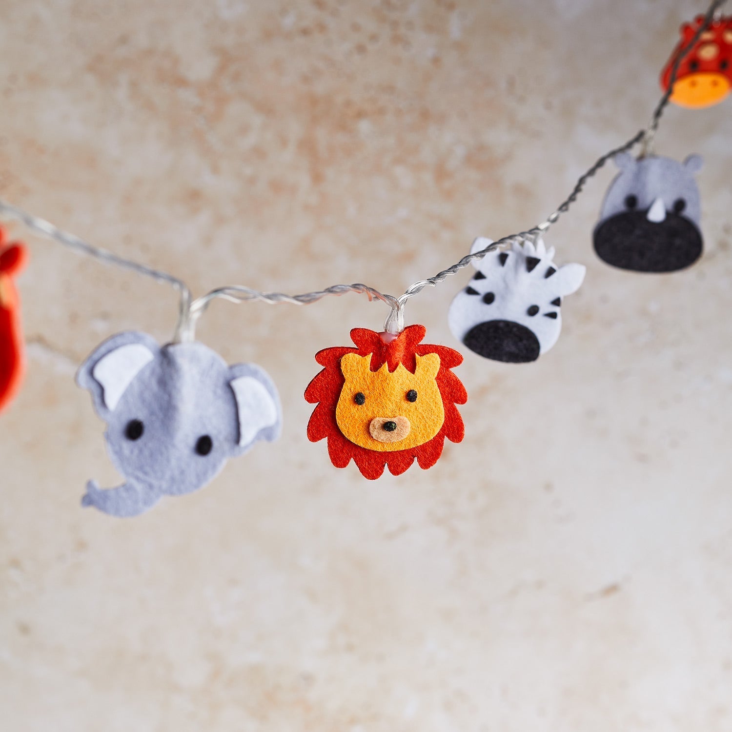 16 Felt Safari Children's Fairy Lights