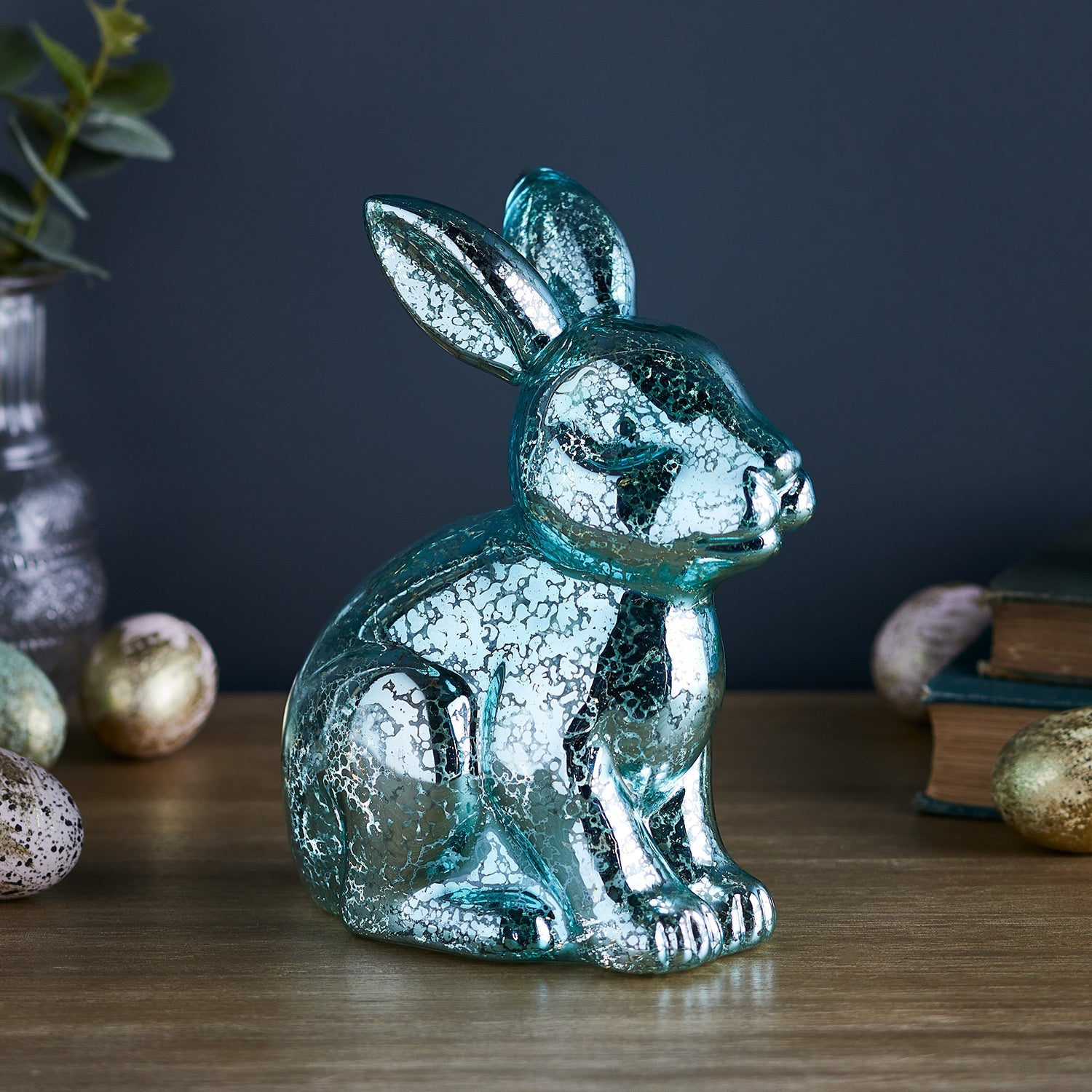 Mottled Glass Bunny Easter Decoration