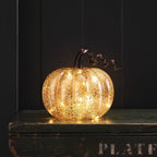 Amber Mercury Glass Light Up Pumpkin Decoration