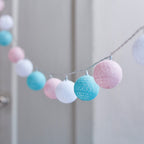 20 Pastel Cotton Ball Fairy Lights