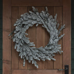 60cm Pre Lit Outdoor Snowy Christmas Wreath