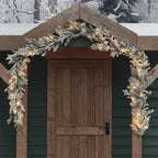 2.5m Pre Lit Outdoor Snowy Christmas Garland