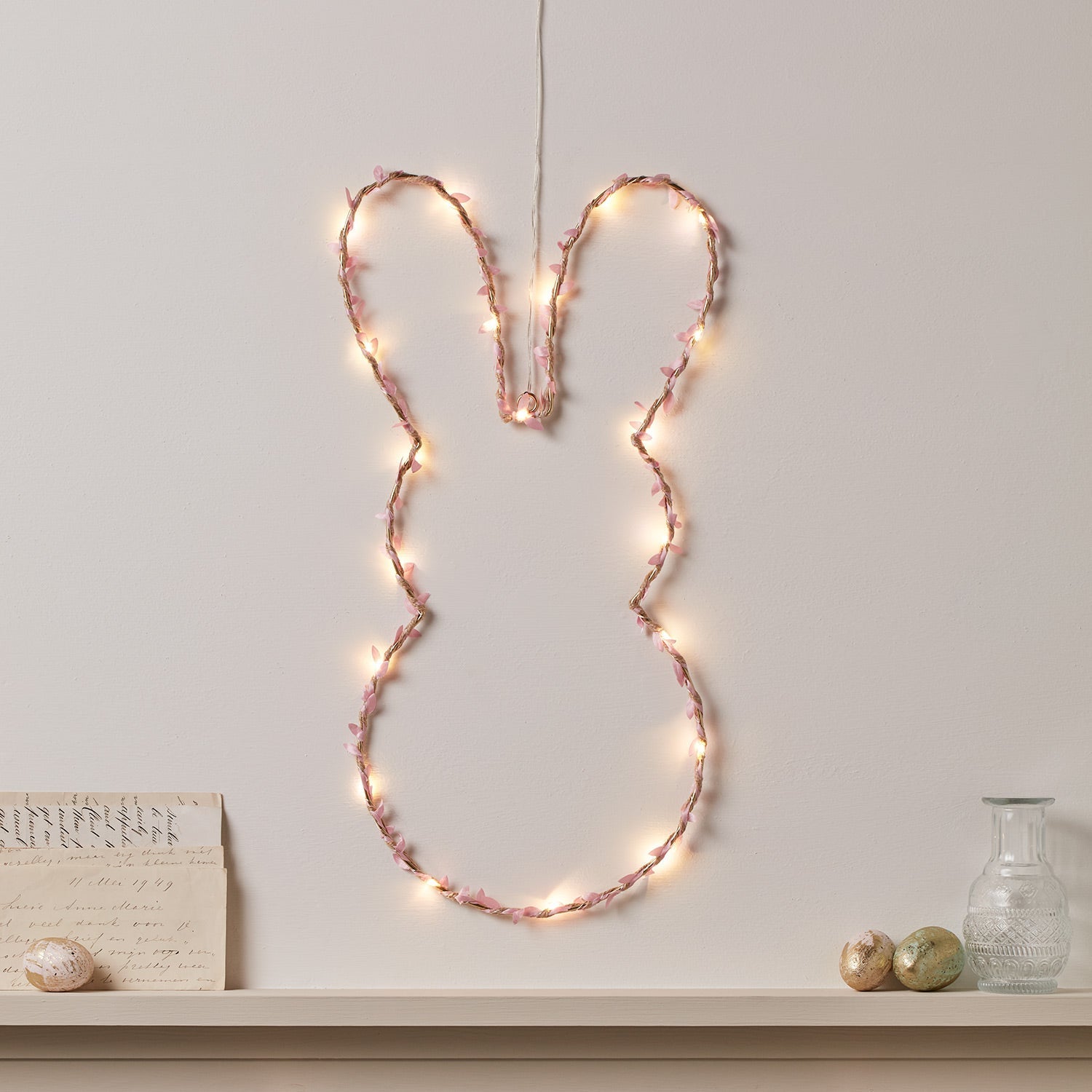 Micro LED Easter Bunny Wreath