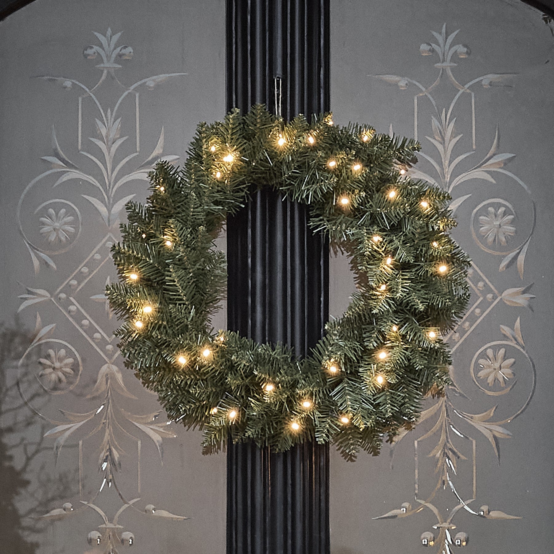 Pre Lit LED Outdoor Fir Wreath & Garland