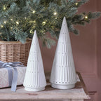 Set of 2 LED Ceramic Christmas Tree Decorations