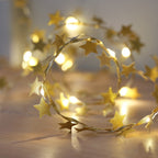 40cm Gold Star Micro LED Fabric Garland