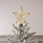 Gold Metal Star Christmas Tree Topper