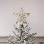 Gold Metal Star Christmas Tree Topper