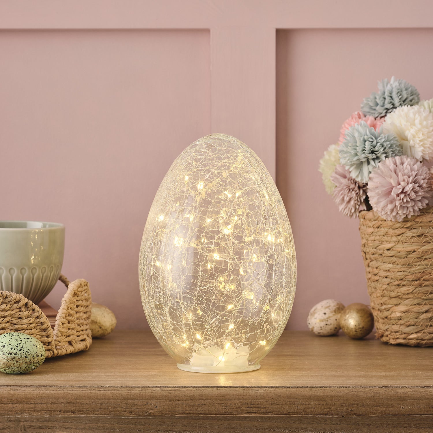 Crackle Glass Easter Egg Light