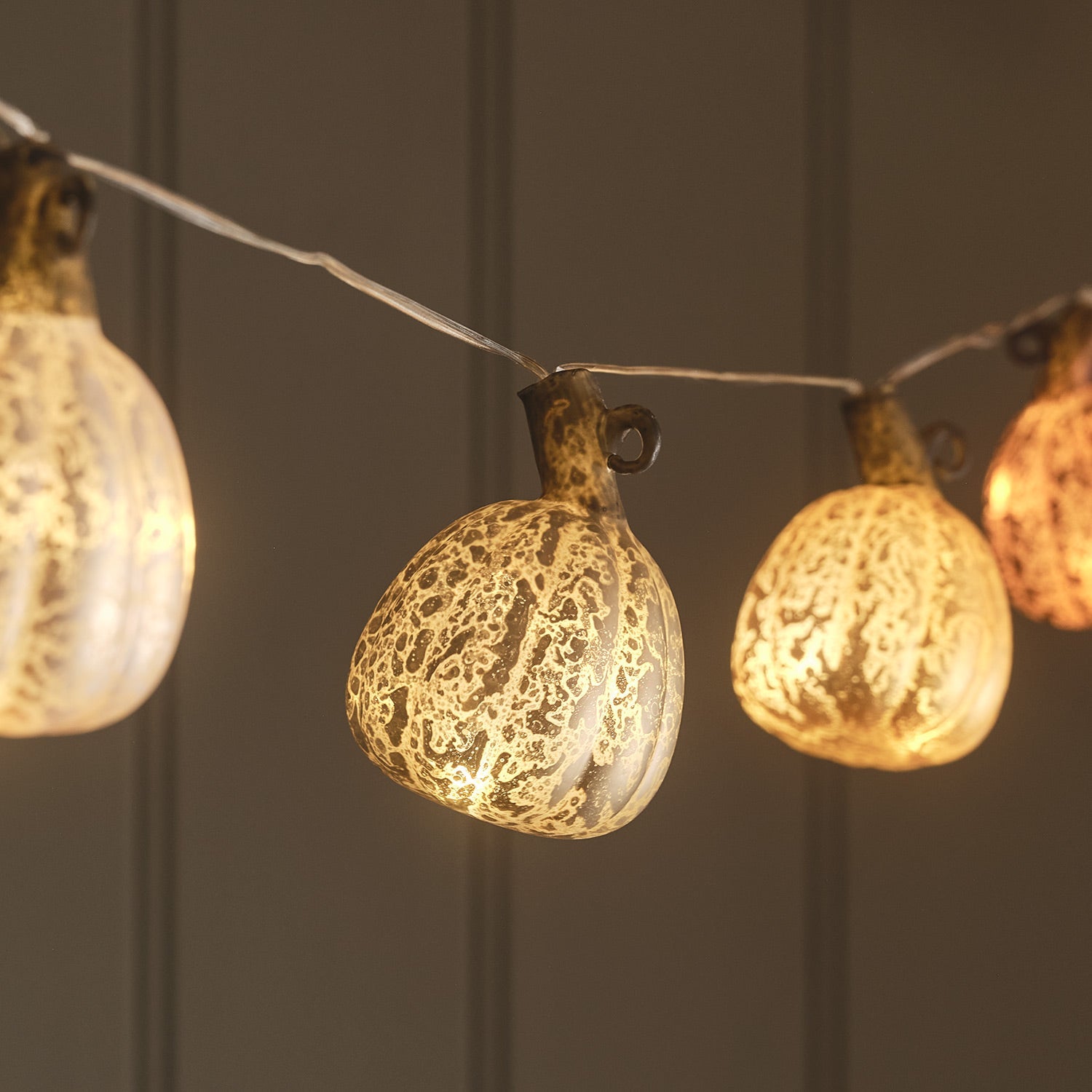 8 Glass Pumpkin LED String Lights