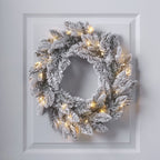 50cm Pre Lit Snowy Christmas Wreath
