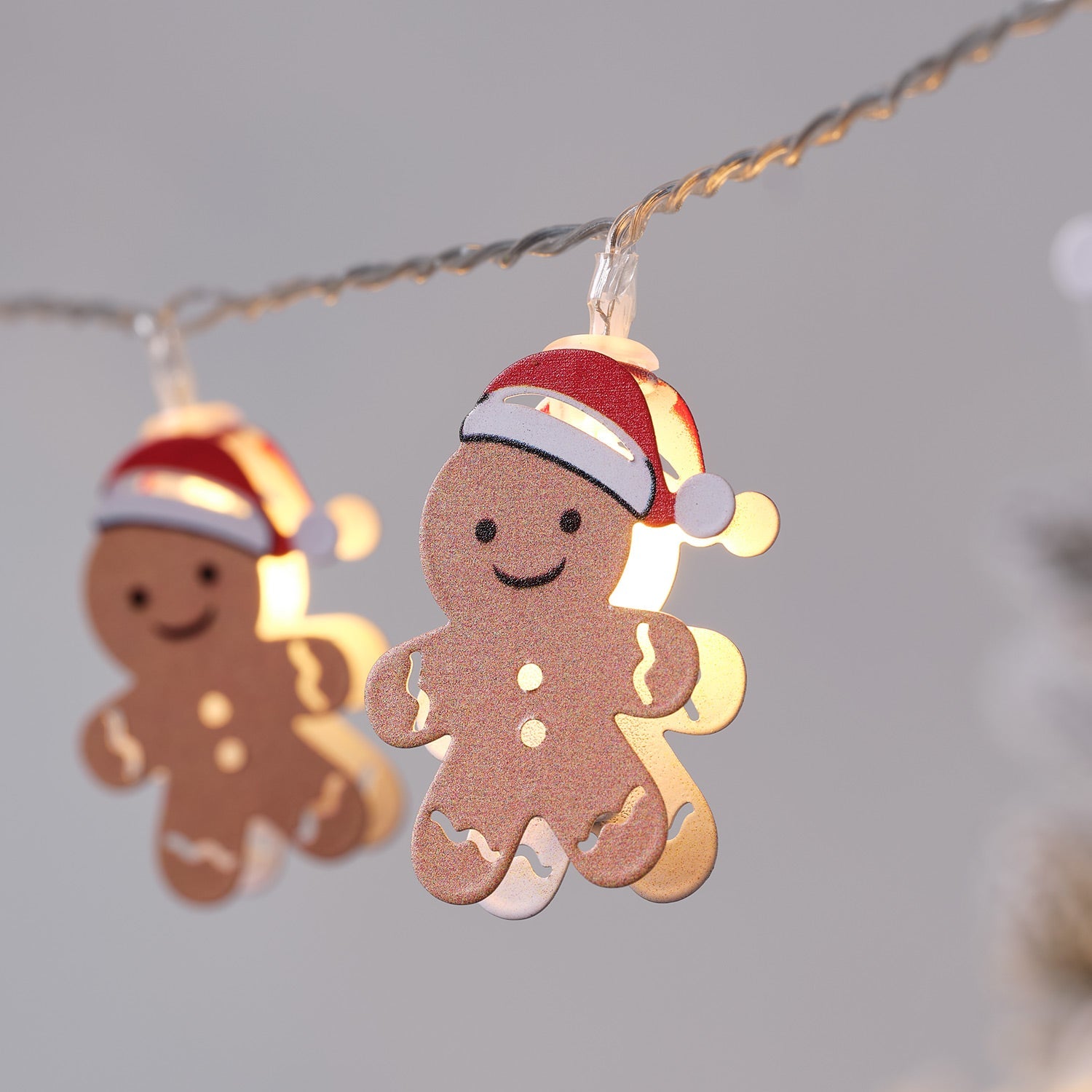 10 Gingerbread LED String Lights