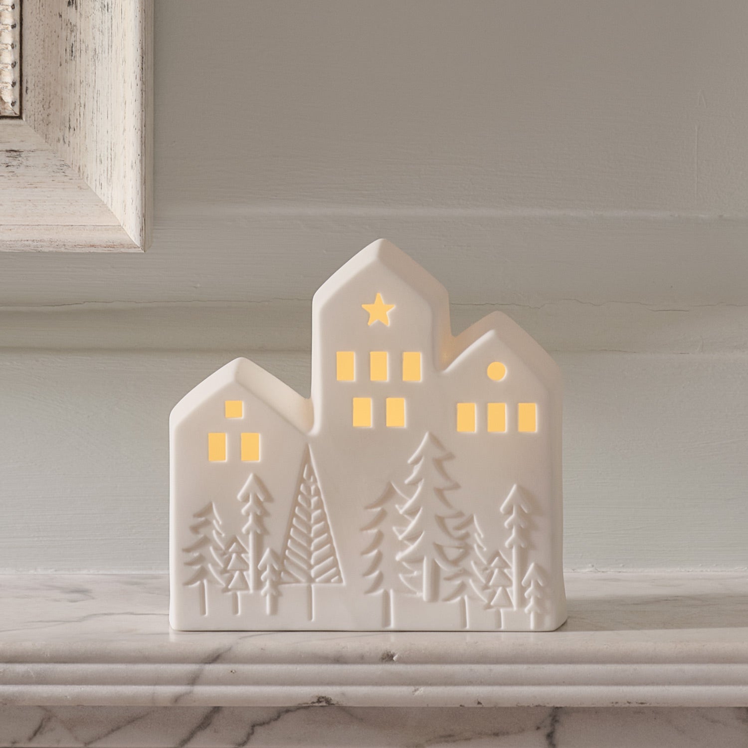 Ceramic House LED Christmas Decoration