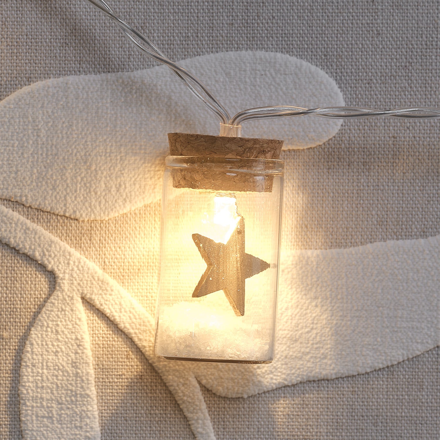 10 Star Glass Bottle LED String Lights