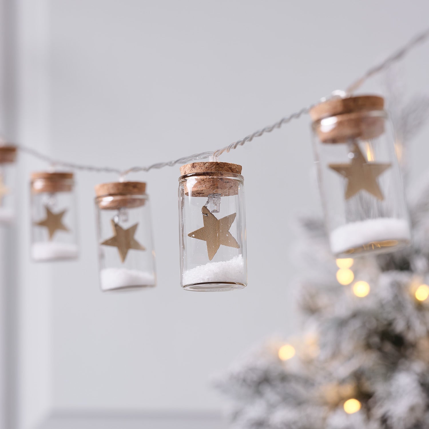 10 Star Glass Bottle LED String Lights