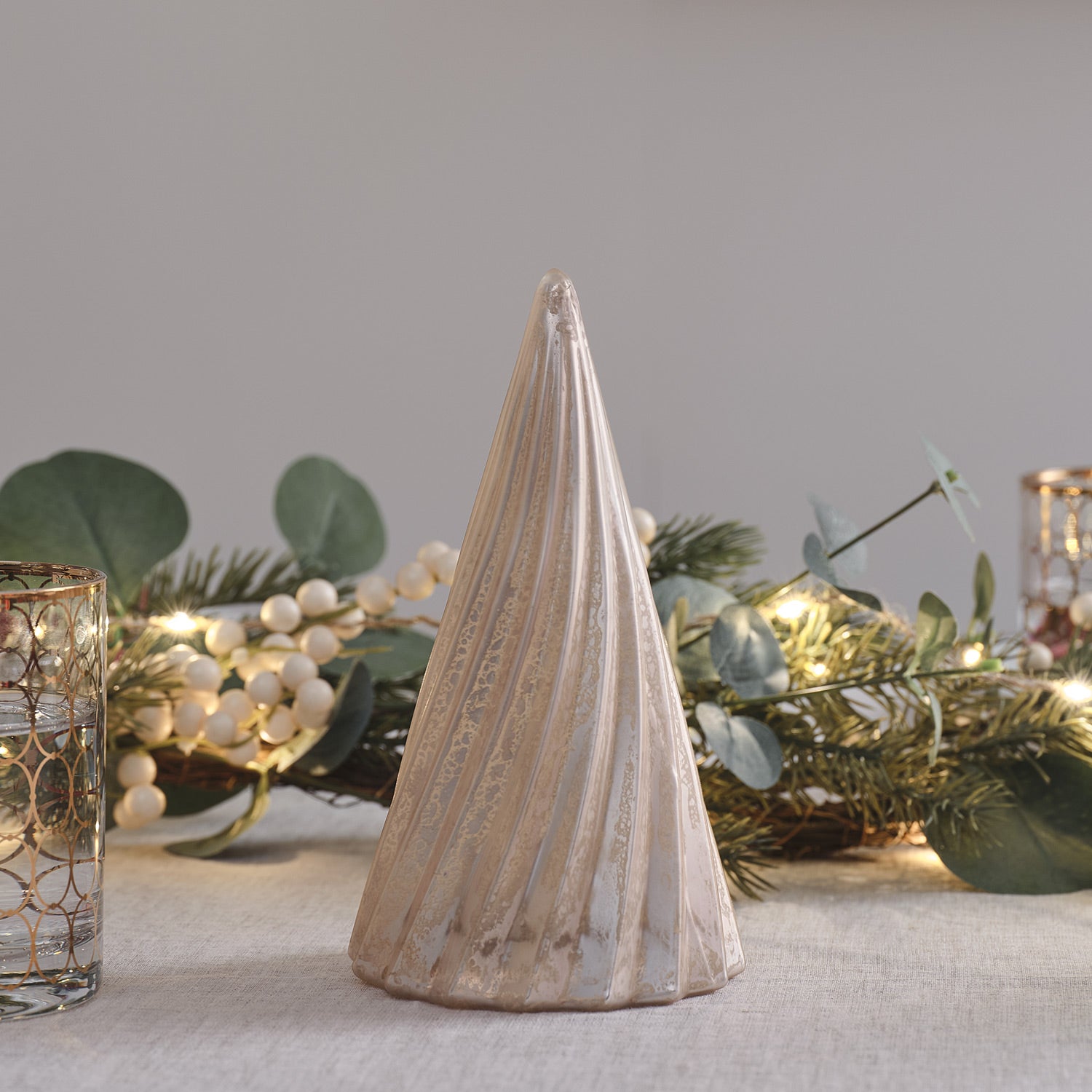 Glass Christmas Tree LED Table Decoration