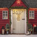 84cm Studley Rattan Stag's Head LED Wall Light