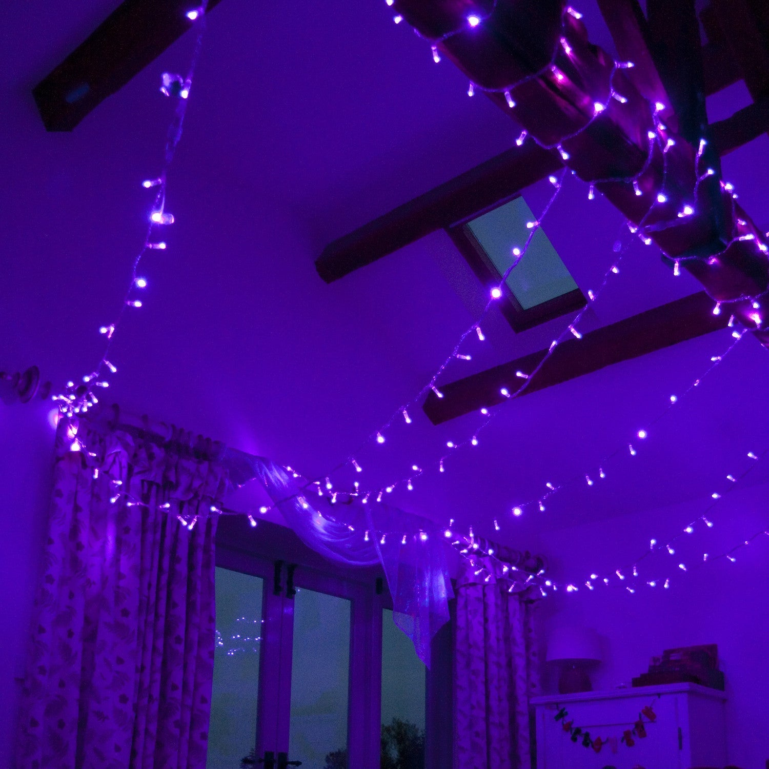 Core Connect 10m 100 Purple Connectable Fairy Lights Clear Cable