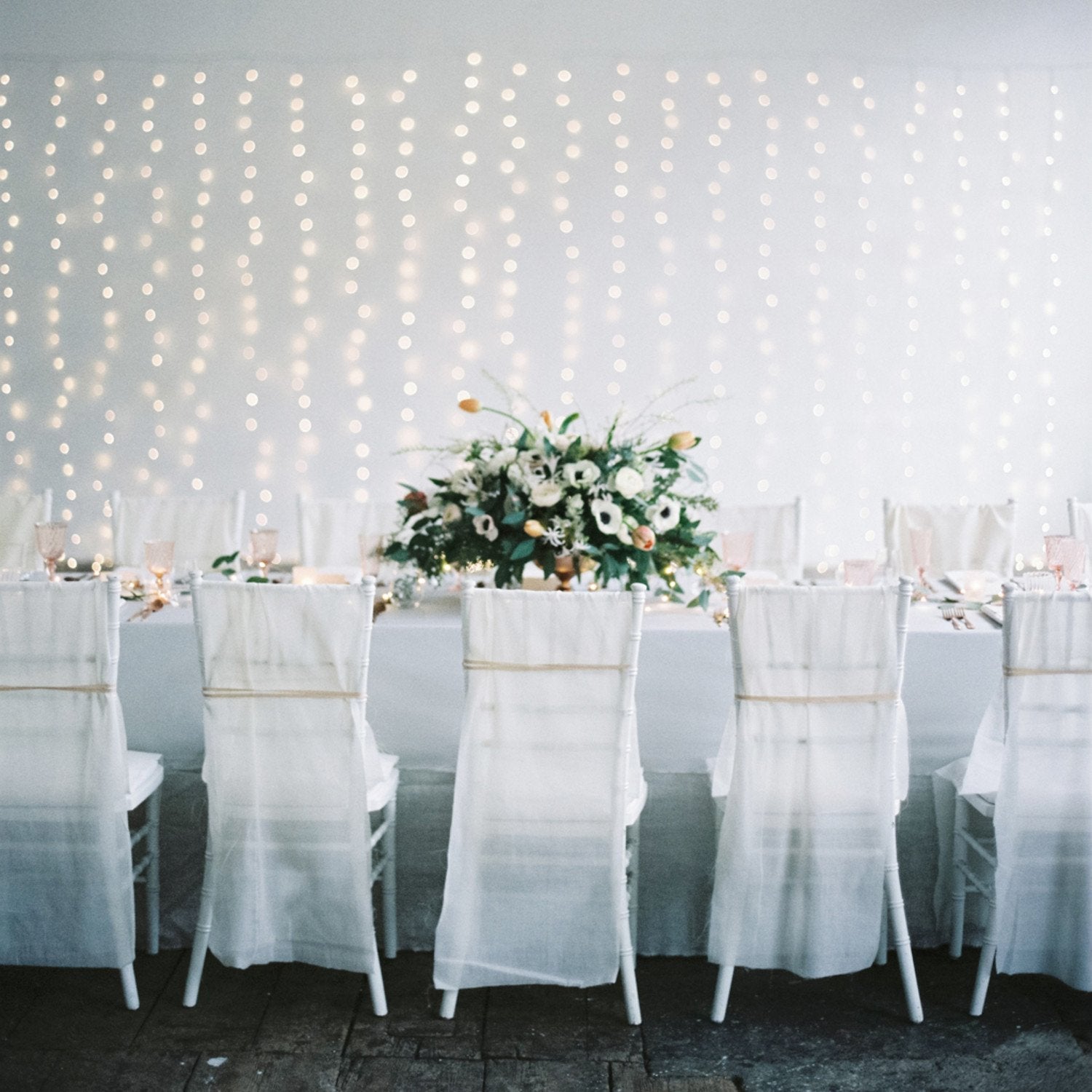 Core Connect 6m x 2m 576 Warm White Connectable Curtain Lights Clear Cable