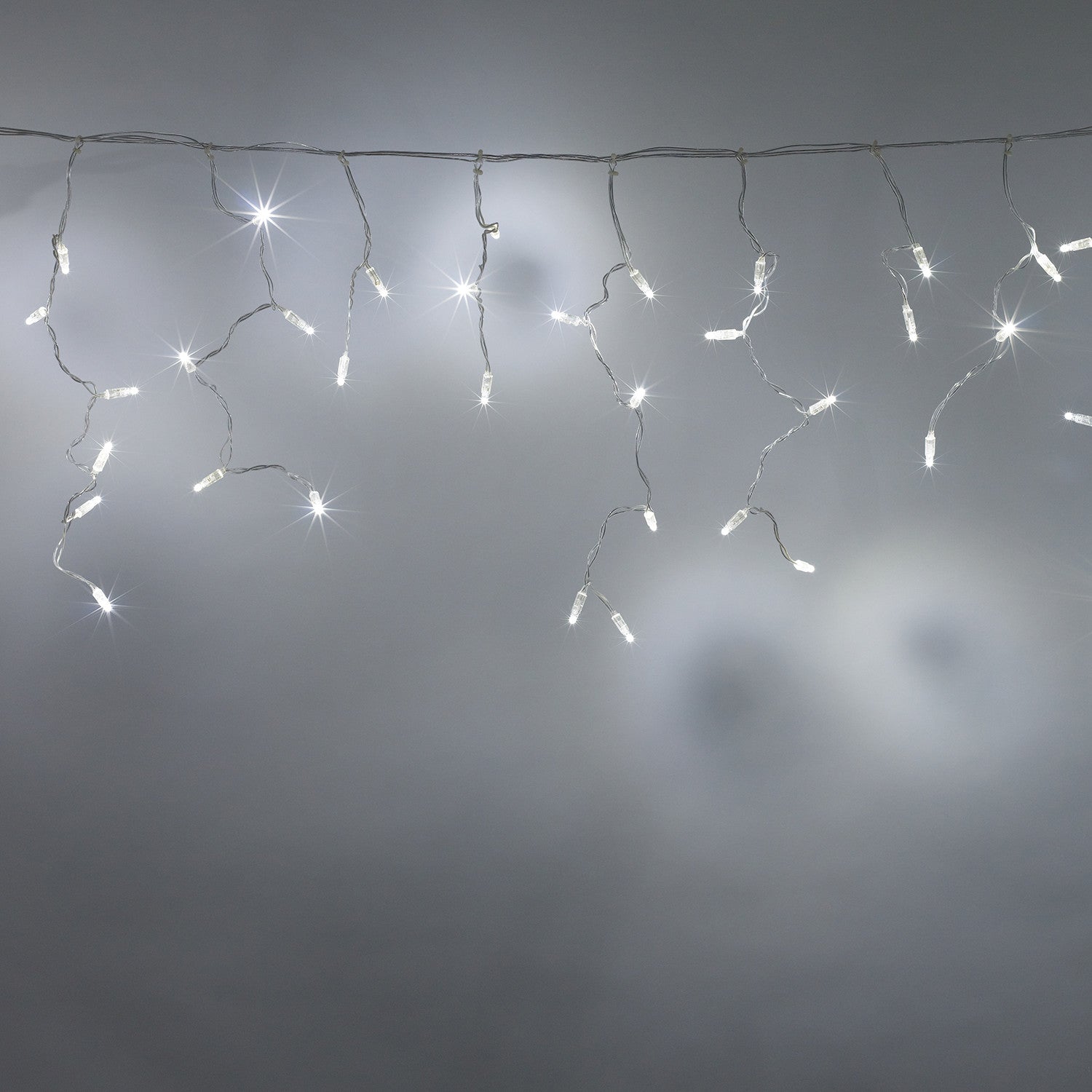 Core Connect 2m 64 White Connectable Icicle Lights Clear Cable