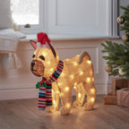 55cm French Bulldog Christmas Figure