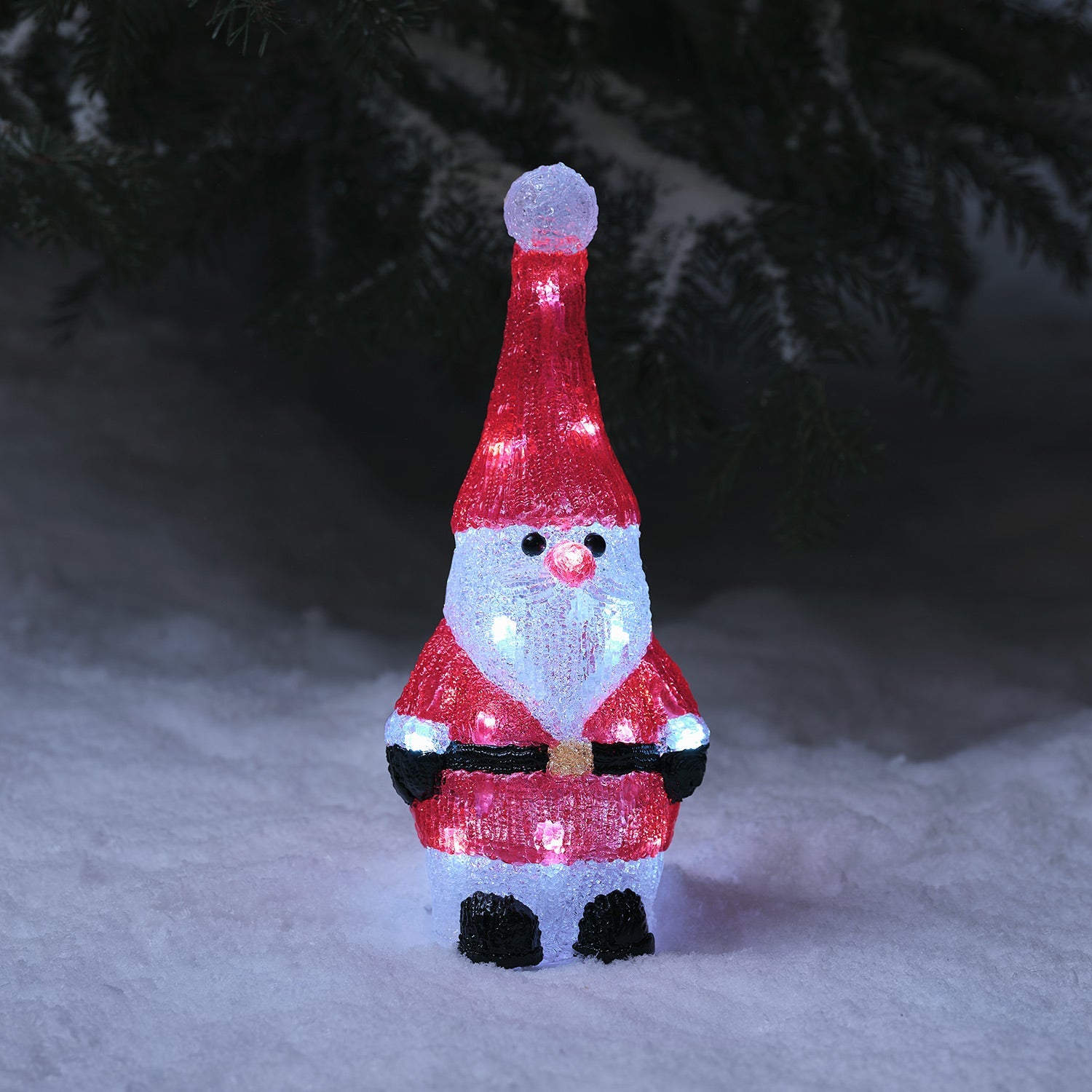 30cm Santa & Snowman LED 3D Acrylic Figure Duo