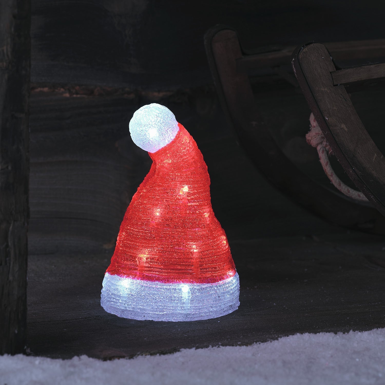 22cm Santa's Hat and Boot Duo LED 3D Acrylic Figure