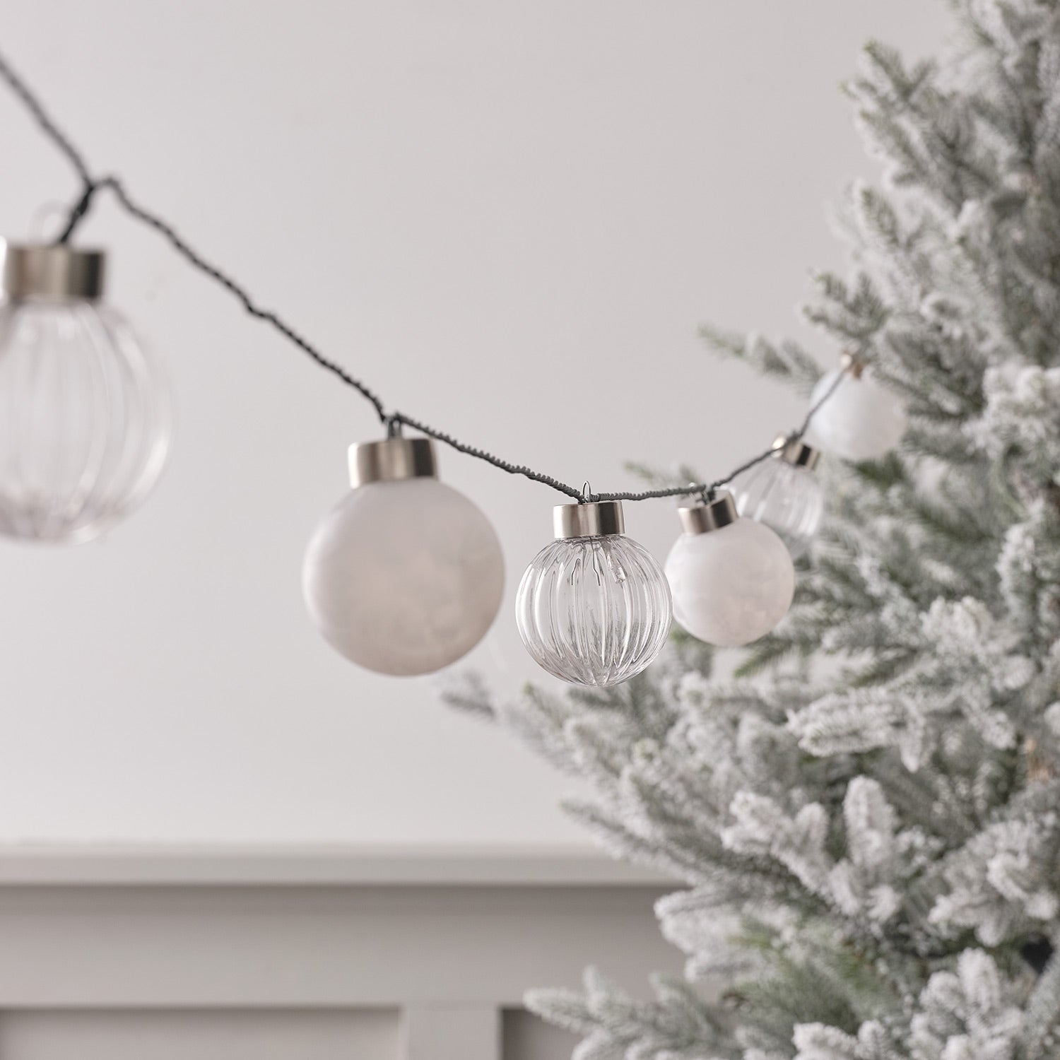8.4m Warm White Bauble LED Garland