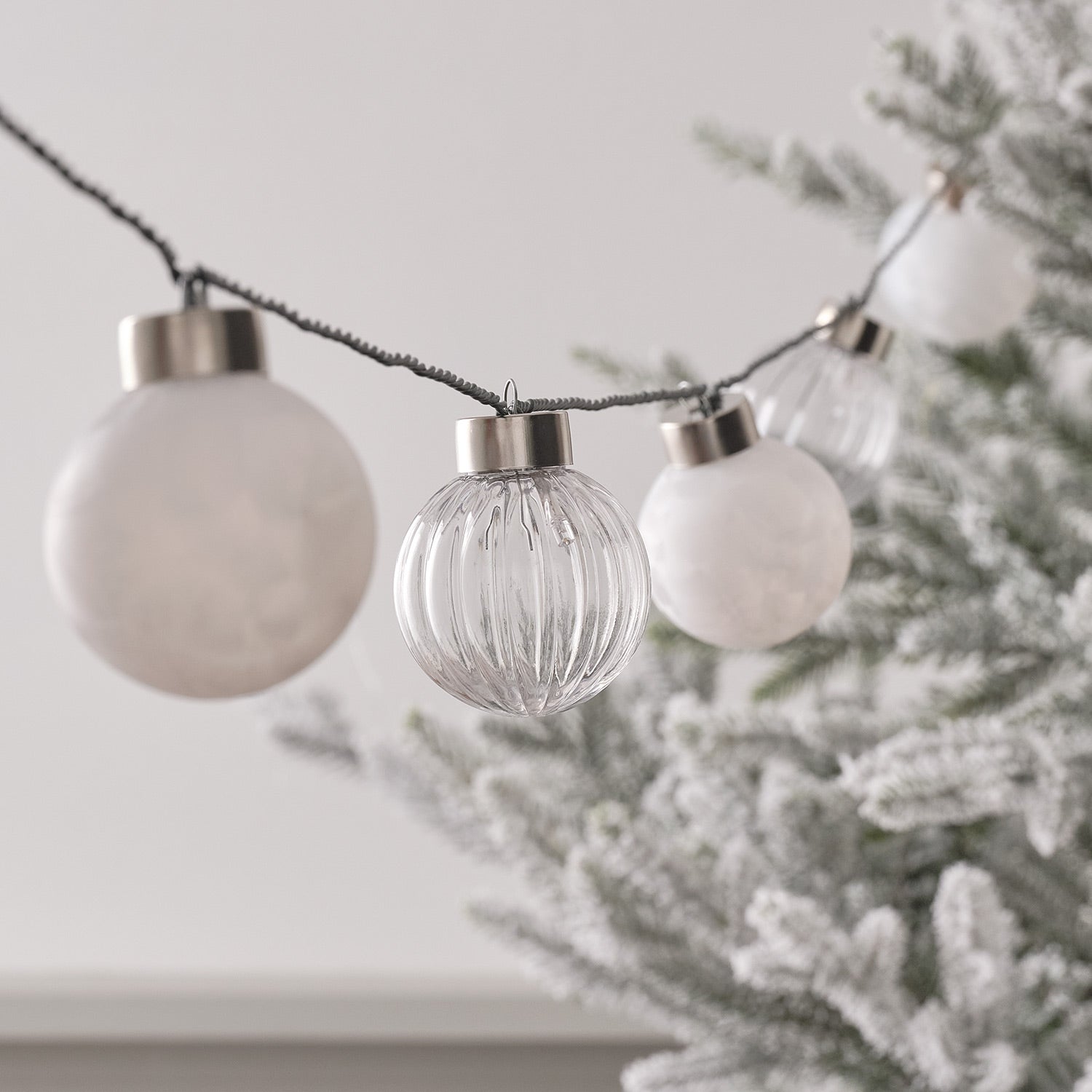 8.4m Warm White Bauble LED Garland