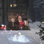 80cm Berry the Christmas Dog with Antlers LED 3D Fabric Figure