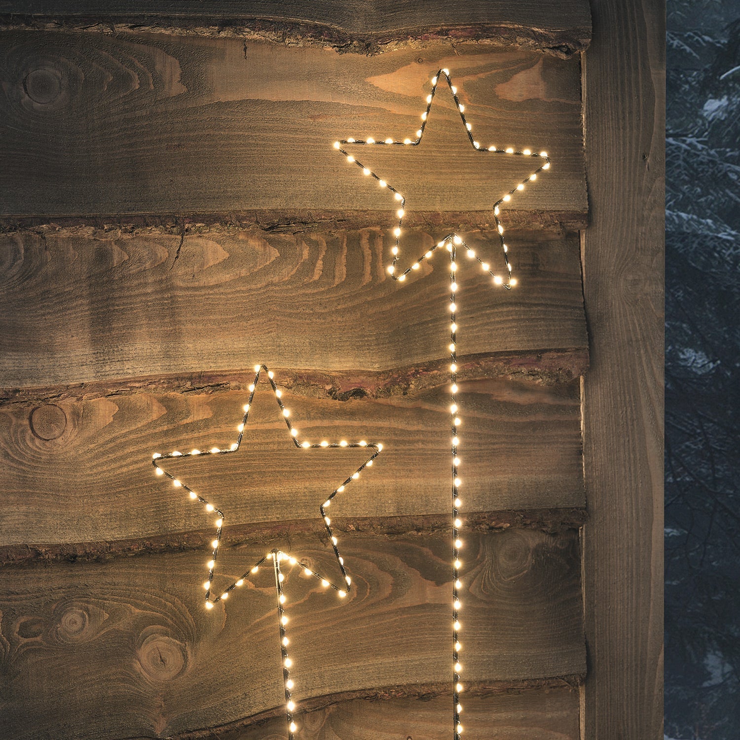 Set of 2 Micro LED Star Silhouette Stake Lights