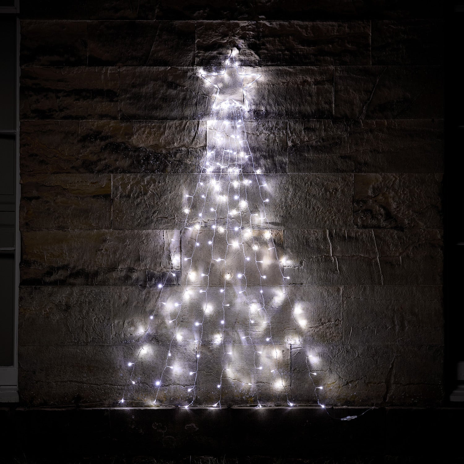 1.8m Dual Colour LED 2D Christmas Tree and Star Wall Light