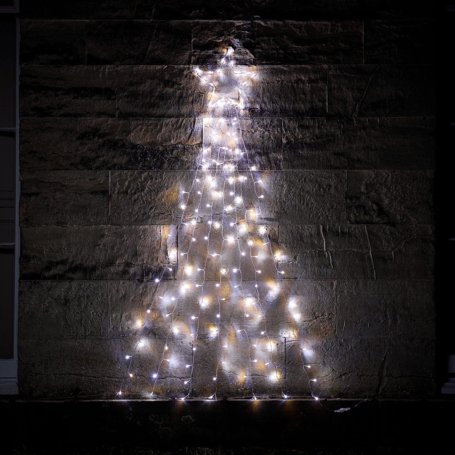 1.8m Dual Colour LED 2D Christmas Tree and Star Wall Light