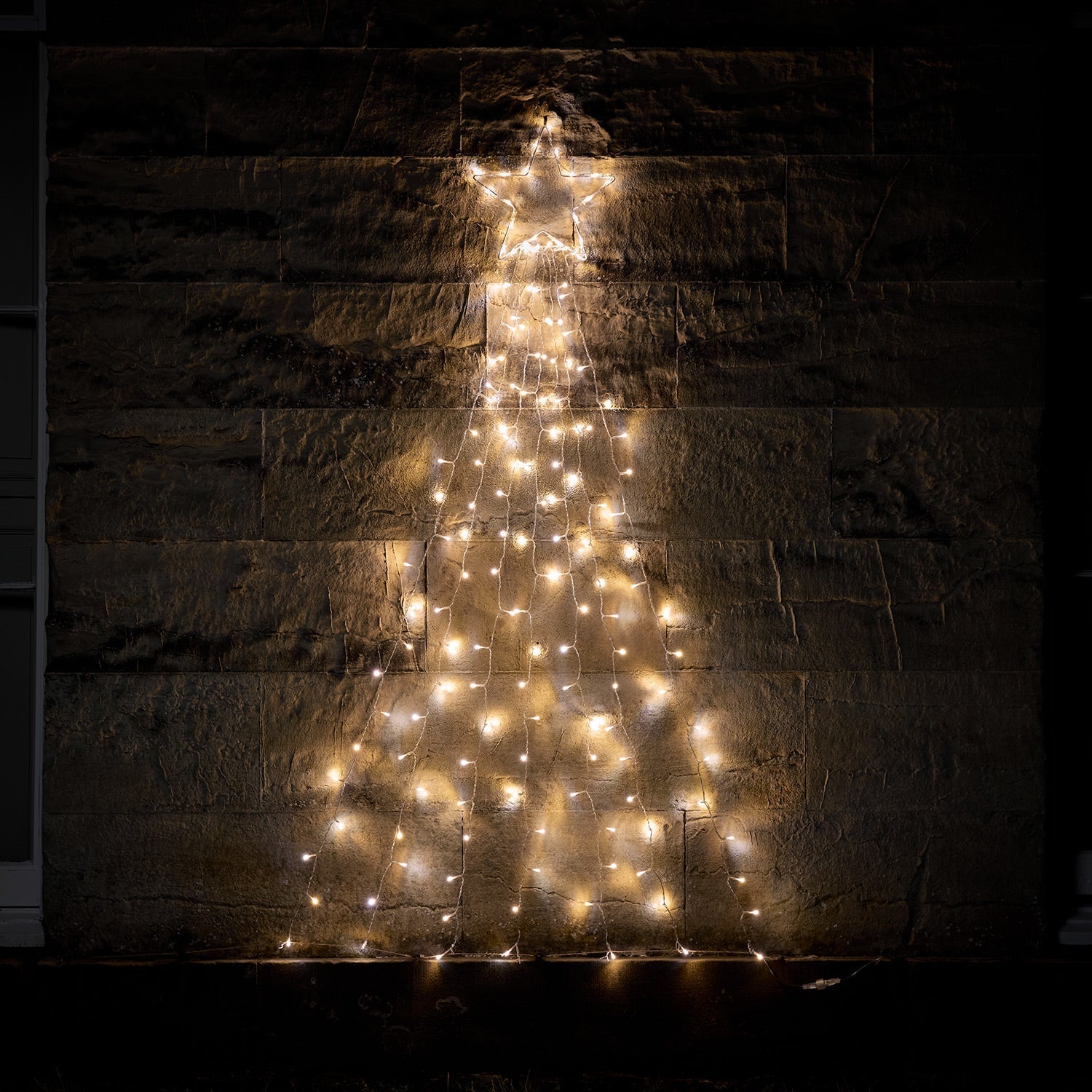 1.8m Dual Colour LED 2D Christmas Tree and Star Wall Light