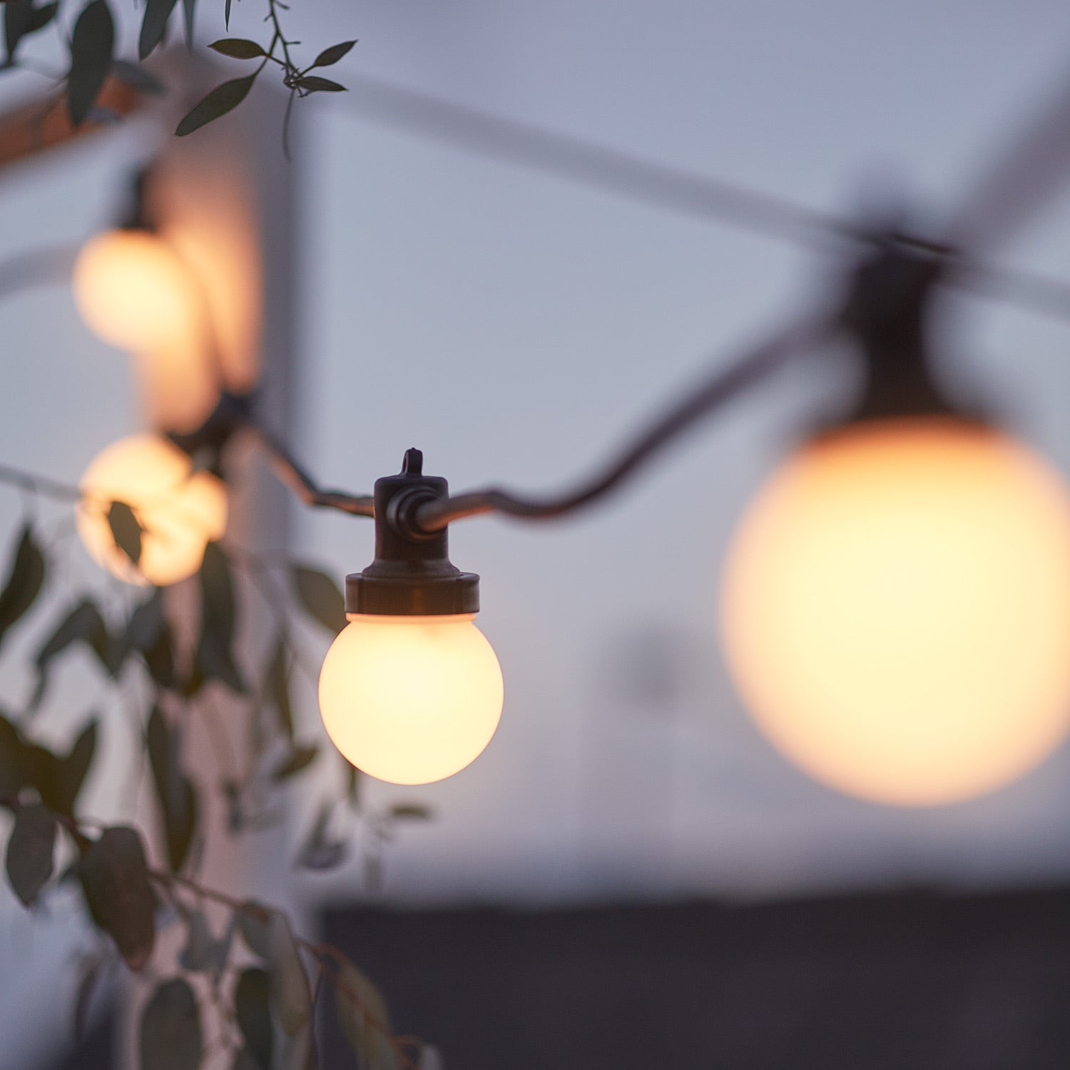 Pro Connect 20m 40 Warm White Connectable Festoon Lights Black Cable