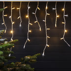 Pro Connect 2m 100 Warm White Sparkling Connectable Icicle Lights White Cable