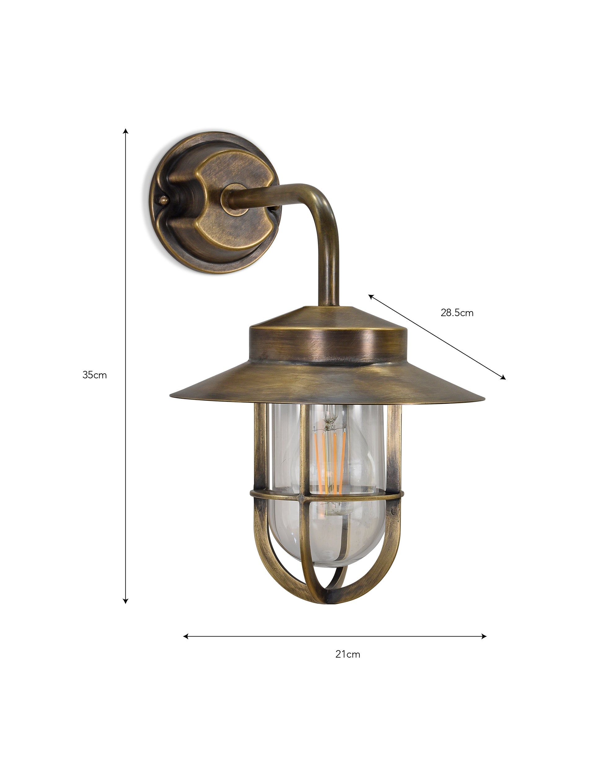 Hanwell Wall Light Antique Brass