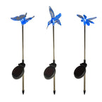 3 Butterfly, Dragonfly And Bird Solar Stakes