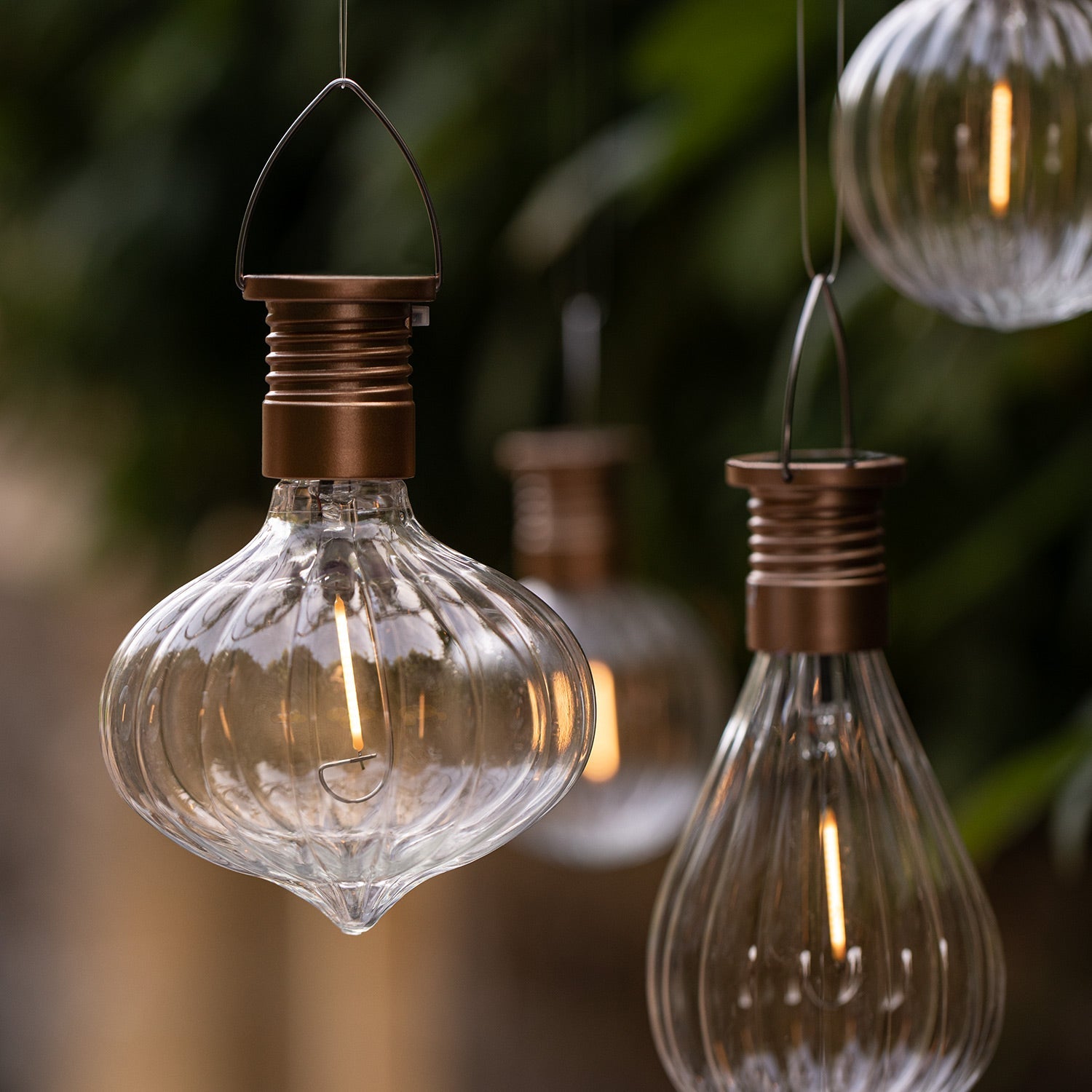 Set of 3 Warm White Hanging Solar Lights