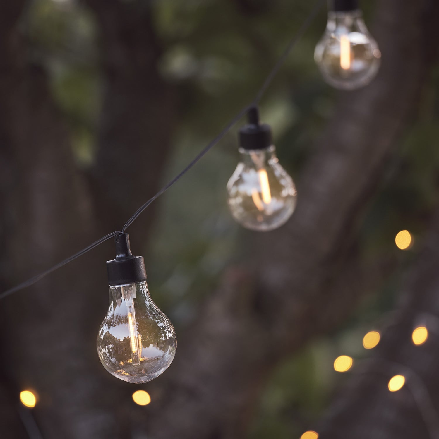 20 Warm White Vintage Style Solar Festoon Lights