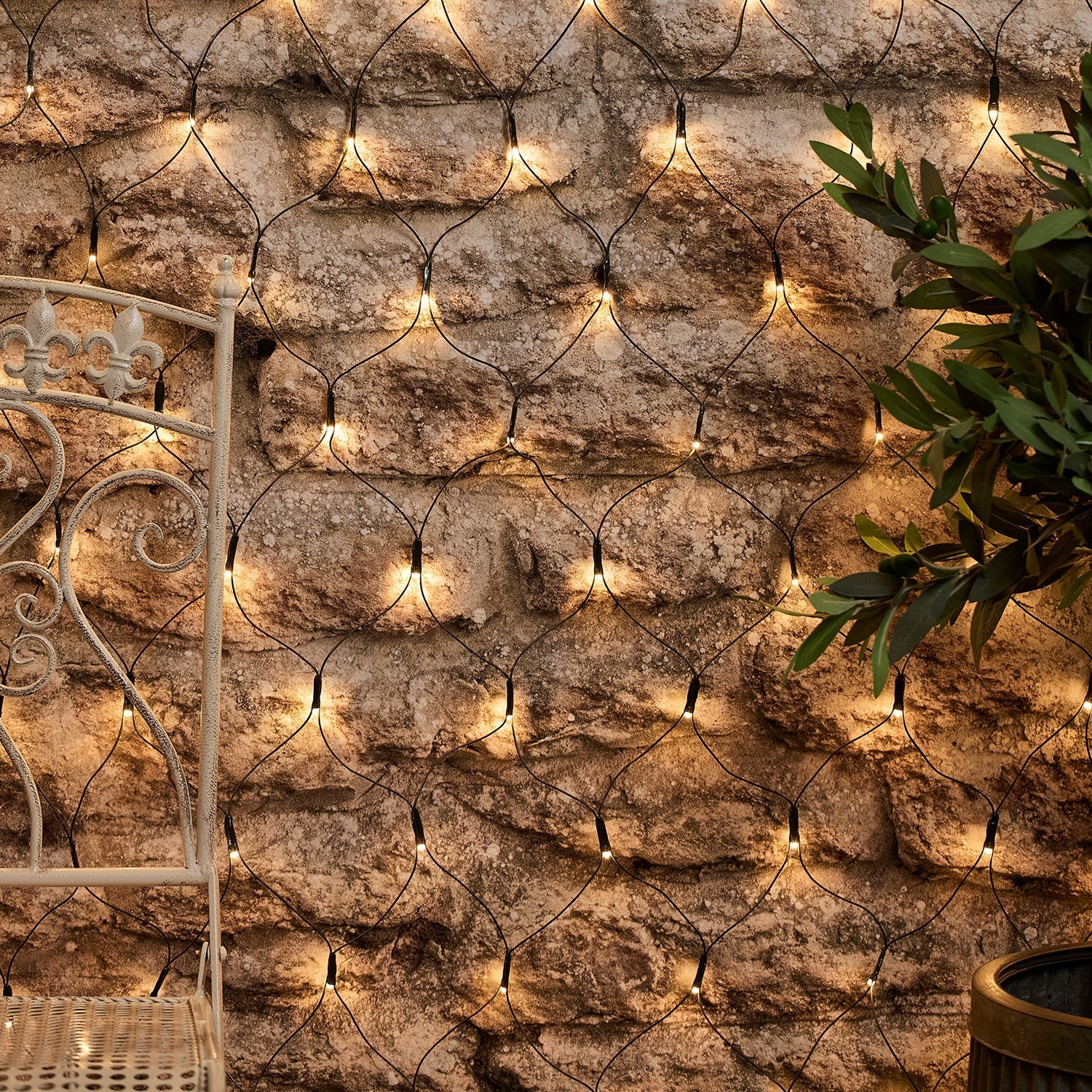 100 Warm White LED Solar Net Light Green Cable USB Rechargeable Solar Panel