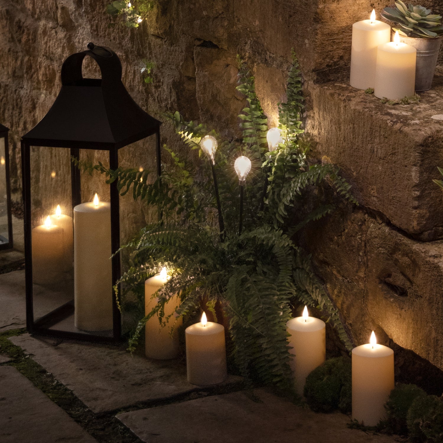 3 Mini Solar Festoon Stake Lights