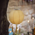 3 Pastel Lucena Tassel Hanging Solar Lanterns