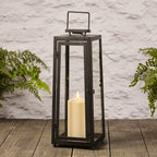 Large Porto Solar Metal Lantern with TruGlow® Candle