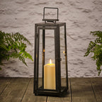 Large Porto Solar Metal Lantern with TruGlow® Candle