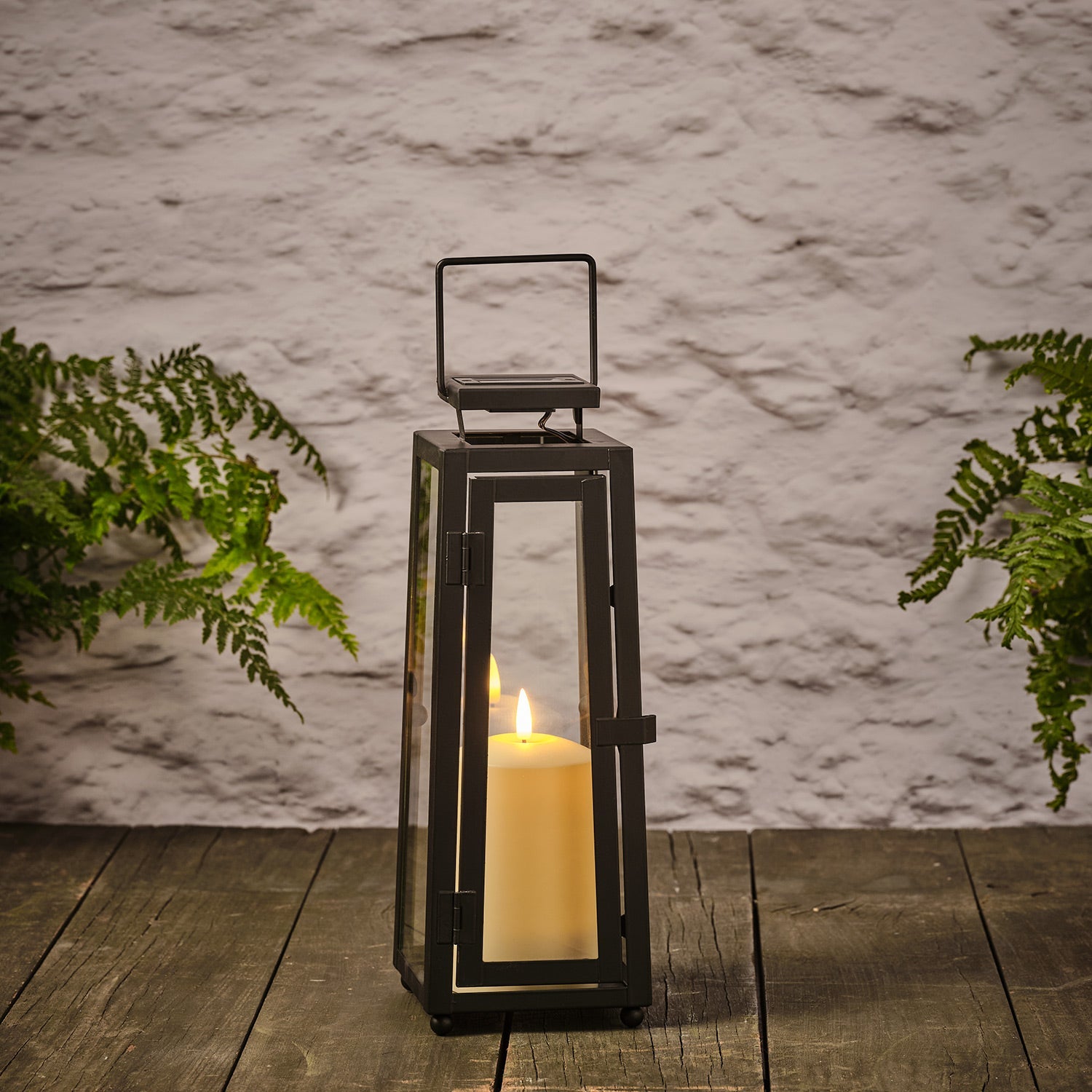 Porto Solar Metal Lantern Trio with TruGlow® Candles