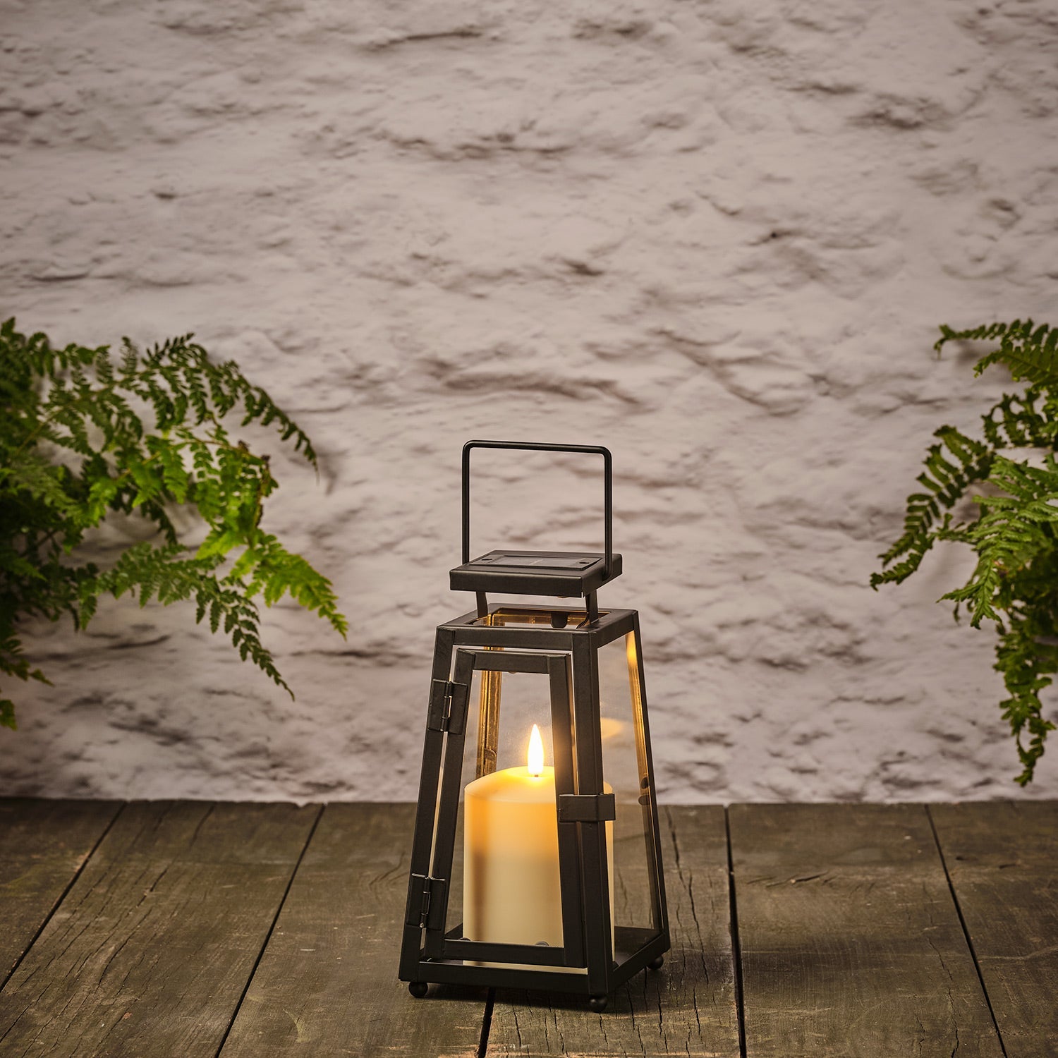Porto Solar Metal Lantern Trio with TruGlow® Candles