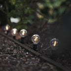 20 Warm White Connectable Solar Festoon Lights with Mini Stakes