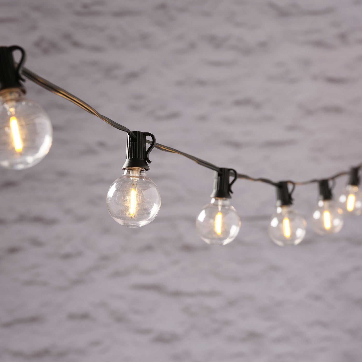 20 Warm White Connectable Solar Festoon Lights with Mini Stakes