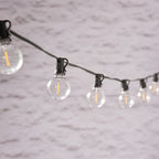 20 Warm White Connectable Solar Festoon Lights with Mini Stakes